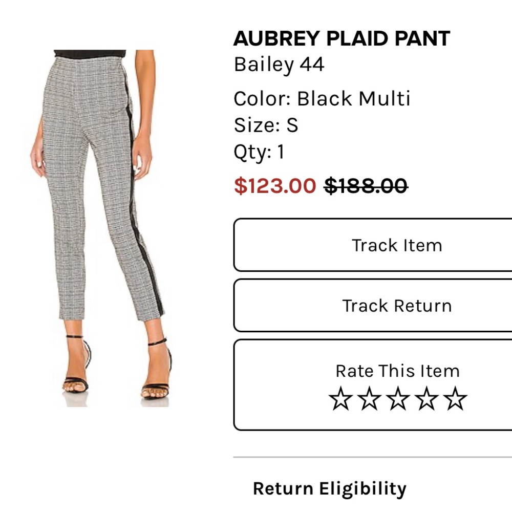 Bailey 44 Aubrey plaid pant